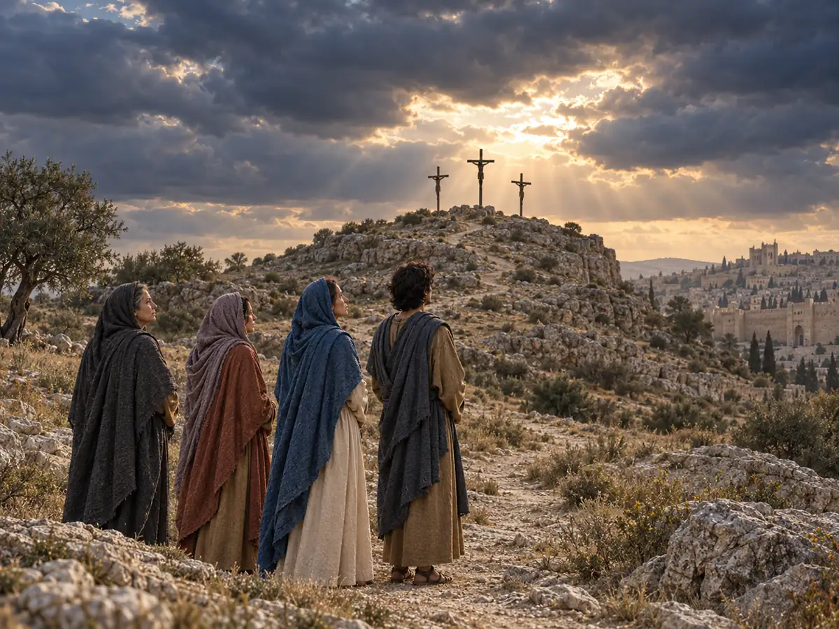 La muerte de Jesús en la cruz: recreación artística