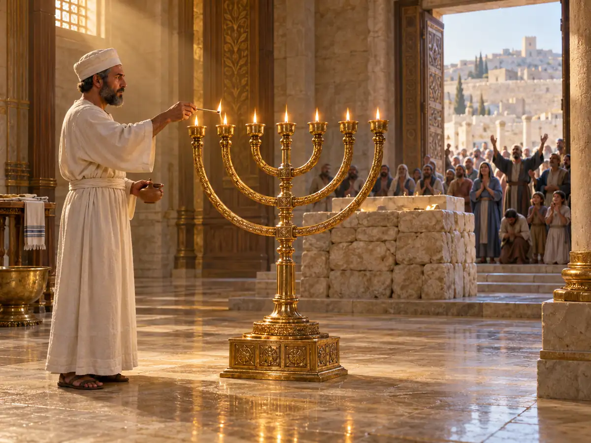 Los Macabeos y la luz del Templo: recreación artística