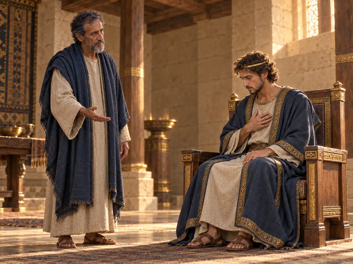 El profeta Natán y David: recreación artística
