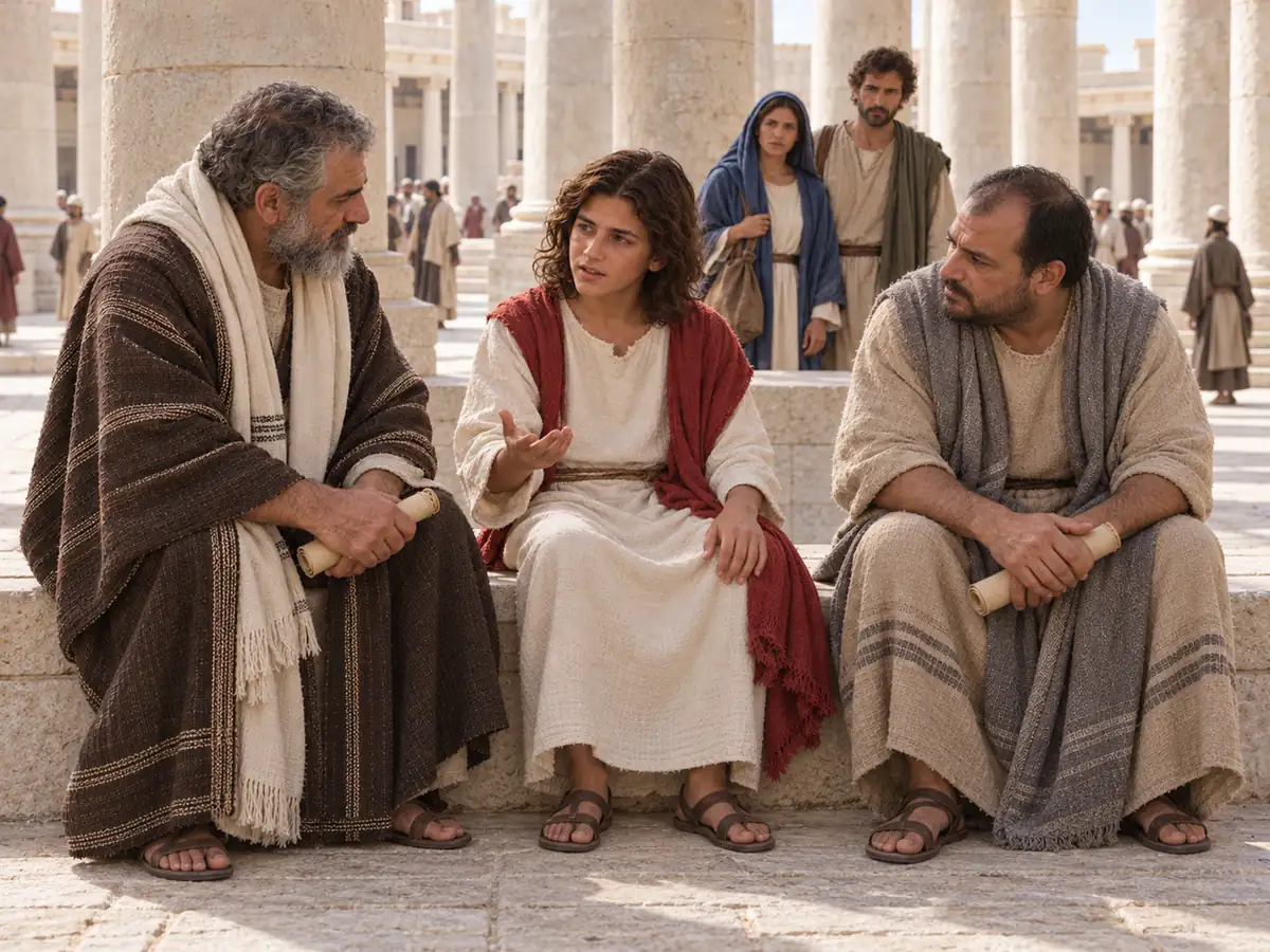 Jesús, a los doce años, en el Templo: recreación artística