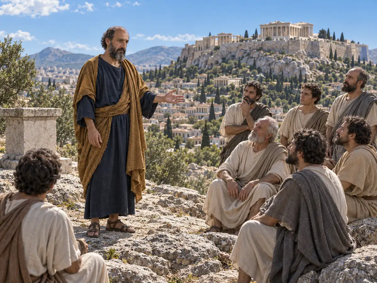 Pablo en Atenas: recreación artística