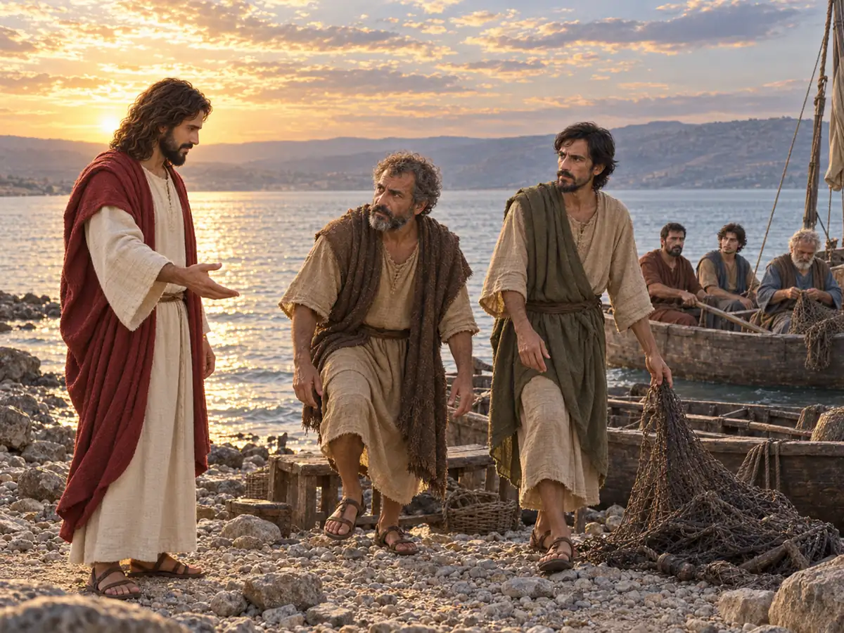 Jesús llama a los primeros discípulos: recreación artística
