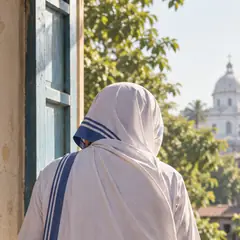 Recreación artística de Santa Teresa de Calcuta