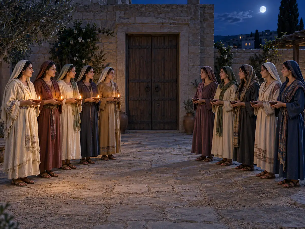 Las lámparas encendidas: recreación artística del Evangelio de este día